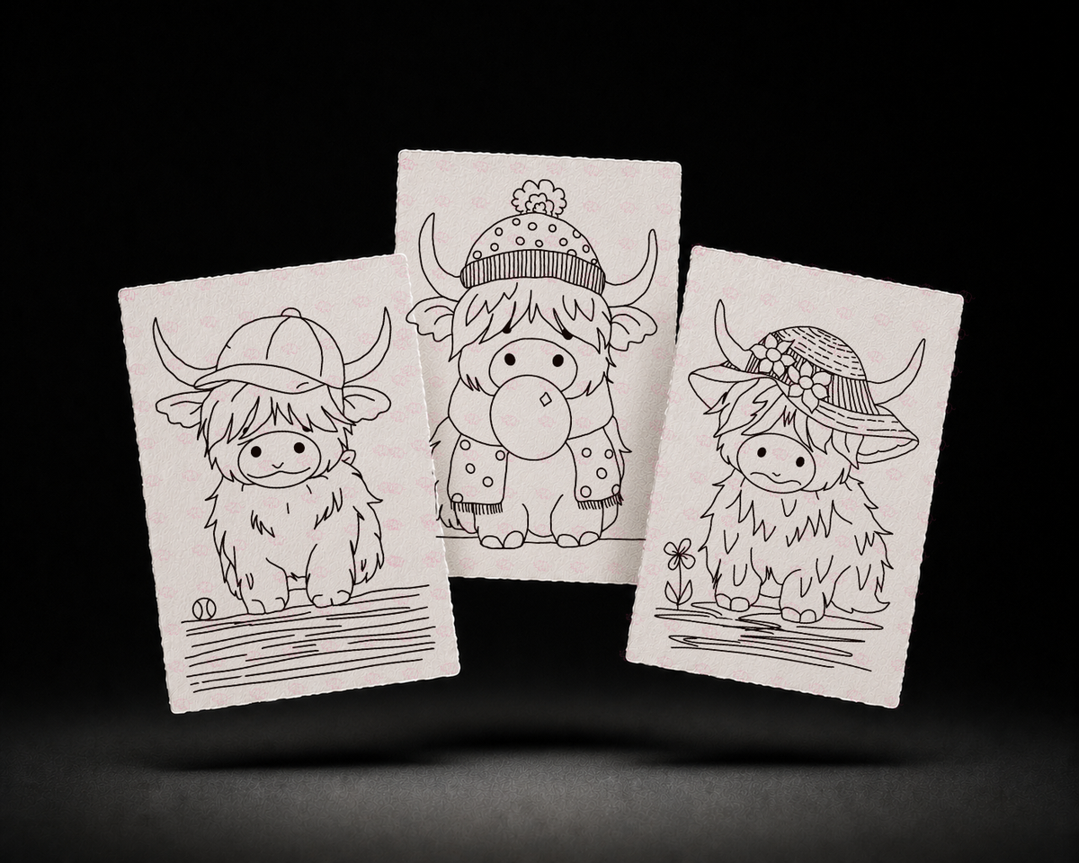 Pasture Playmates 5x7 Print Set line art preview