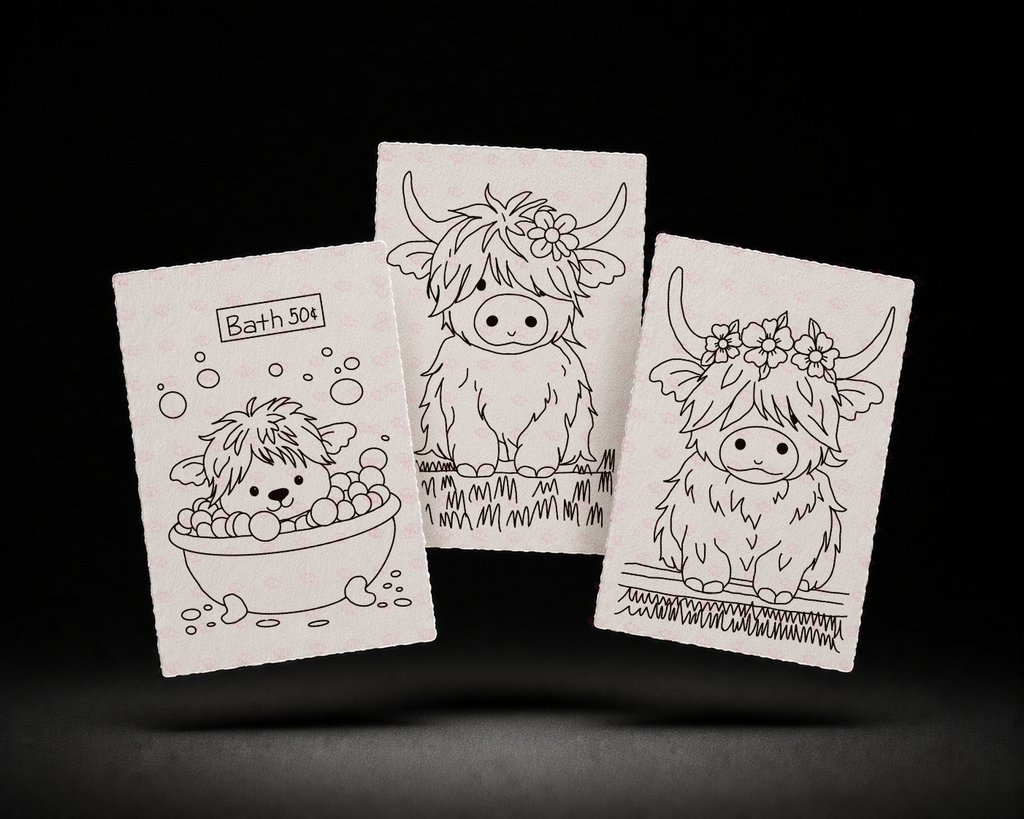 Petal & Bubbles trio kit line art preview