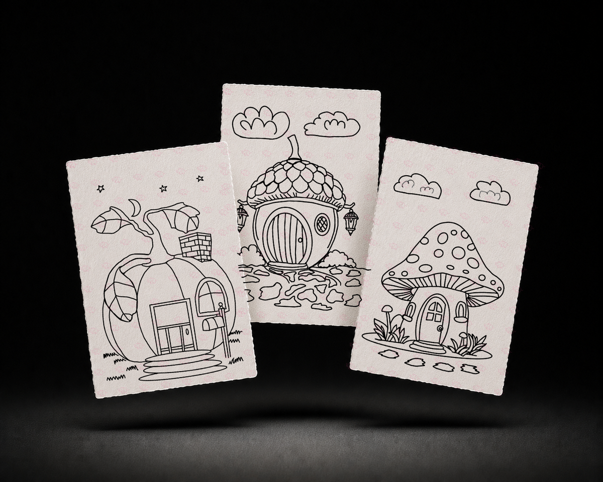 Hearth & Hollow 5x7 Print Set line art preview