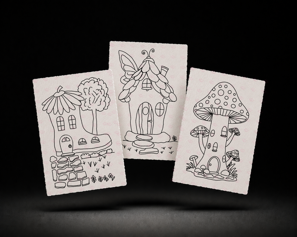 Lantern Bloom trio kit line art preview
