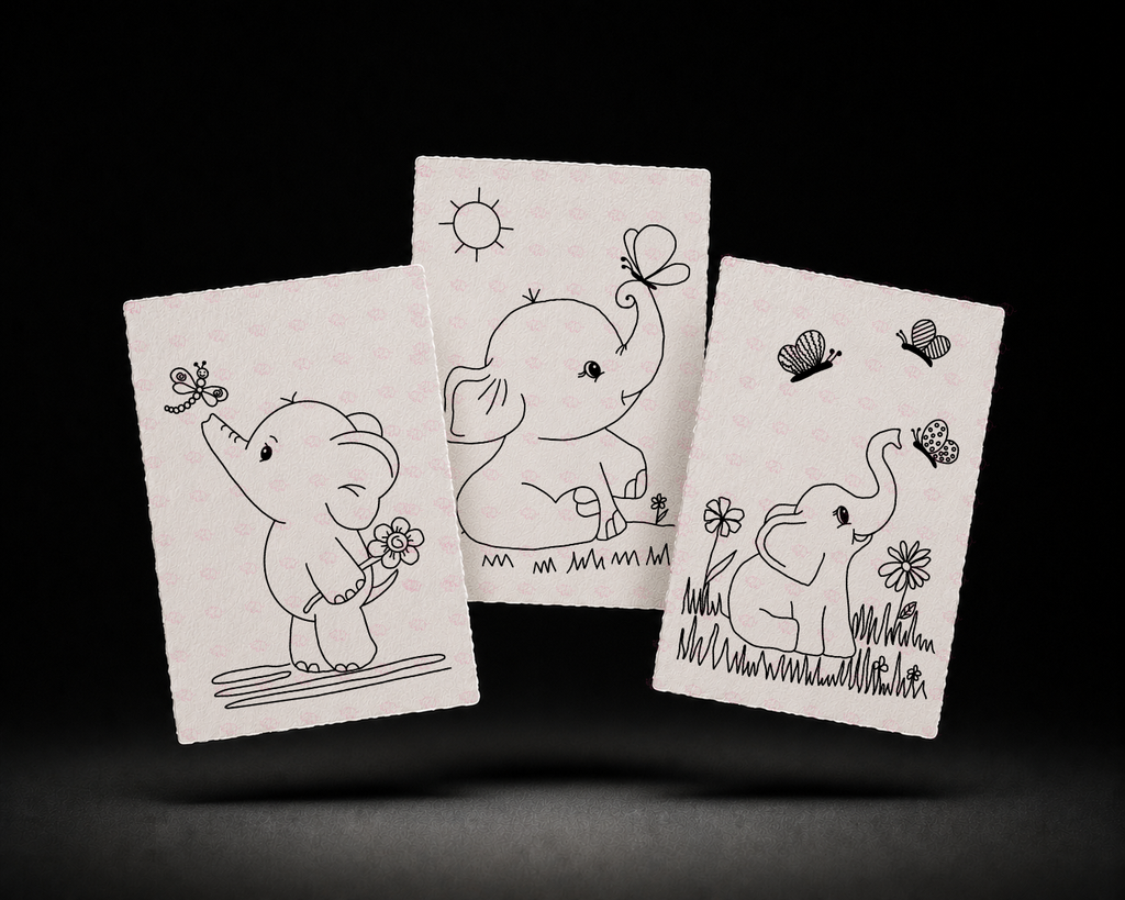 Butterfly Meadow 4x6 Print Set line art preview