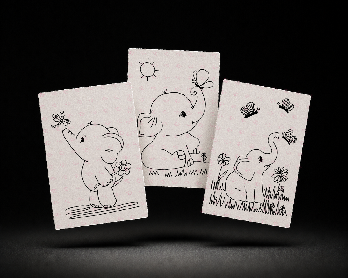 Butterfly Meadow 4x6 Print Set line art preview