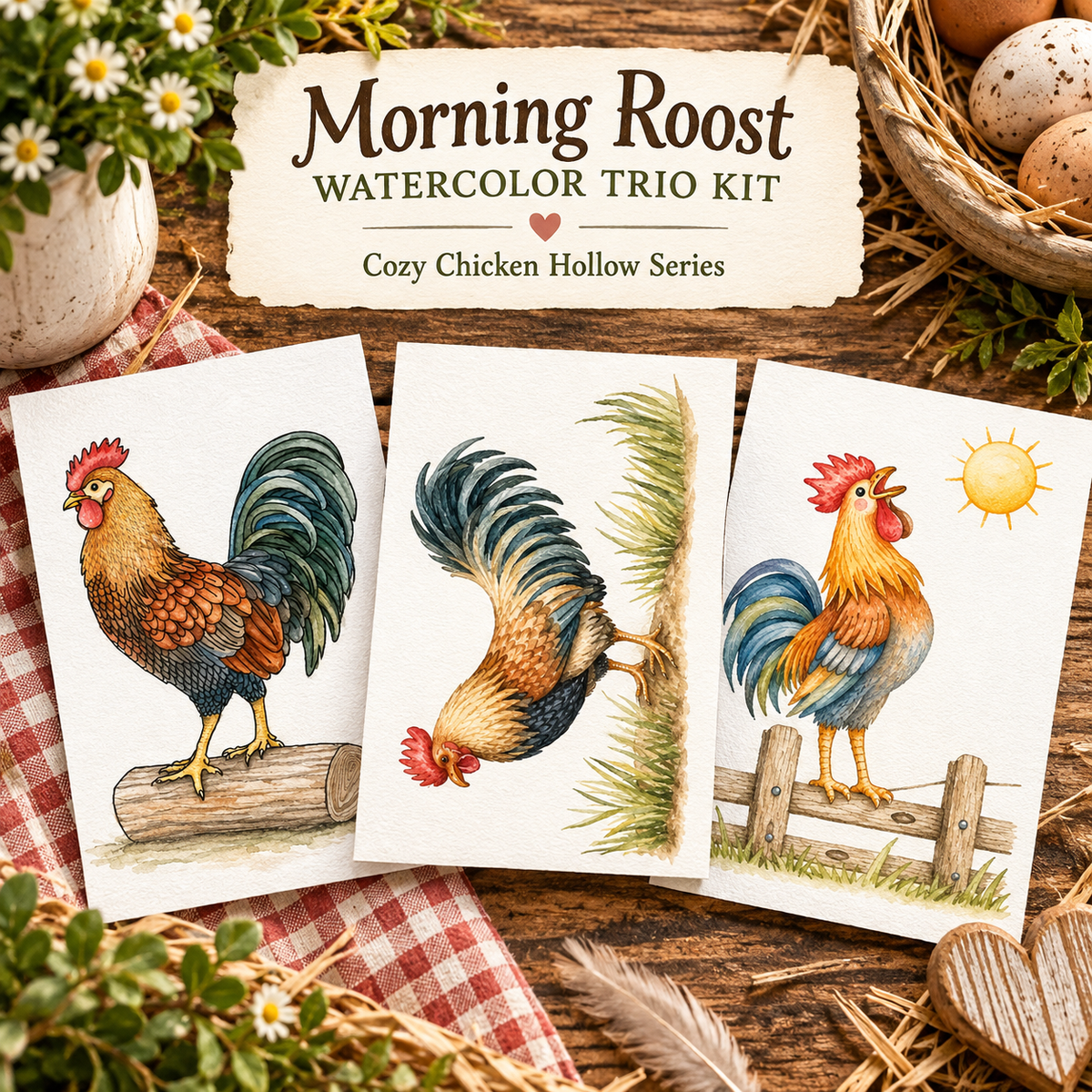 Morning Roost | Watercolor Trio Kit