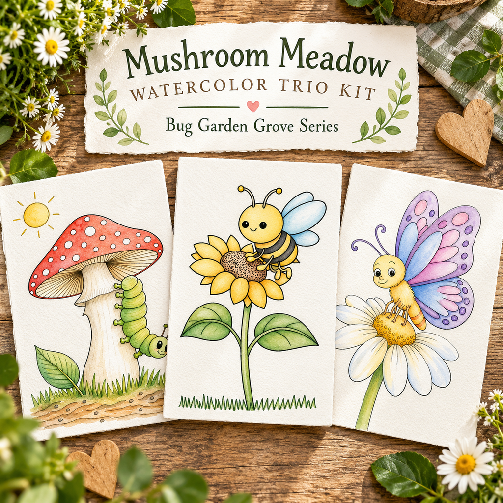 Mushroom Meadow | Watercolor Trio Kit