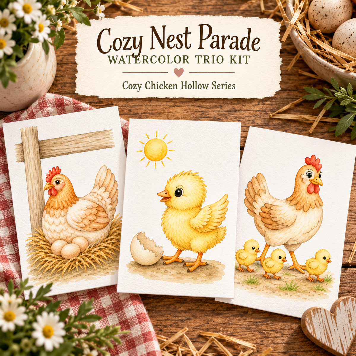 Cozy Nest Parade | Watercolor Trio Kit