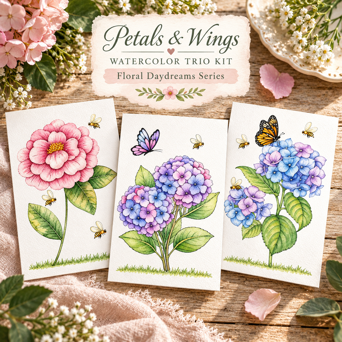 Petals & Wings | Watercolor Trio Kit