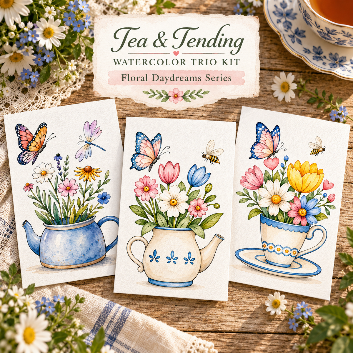 Tea & Tending | Watercolor Trio Kit
