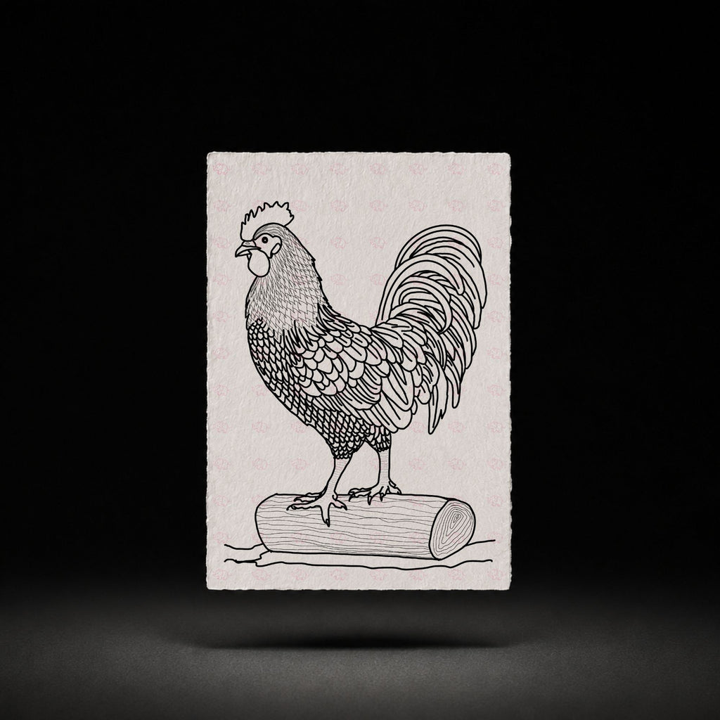 Hickory Roost Rooster Paint-Your-Own Watercolor Print | Cozy Chicken Hollow