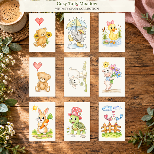 Cozy Tails Meadow 2x3 Whimsy Gram collection lifestyle scene