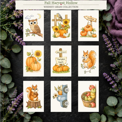 Fall Harvest Hollow 2x3 Whimsy Gram collection lifestyle scene