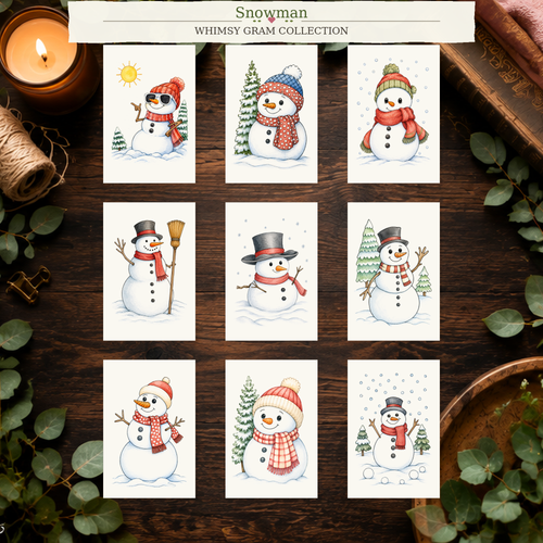 Snowman complete mini watercolor collection lifestyle photo